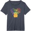 imageStar Wars The Mandalorian The Child Rainbow Hearts TShirtHeather Blue