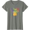 imageStar Wars The Mandalorian The Child Rainbow Hearts TShirtOlive Heather