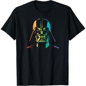imageStar Wars Darth Vader Gradient Rainbow Pride TShirtBlack