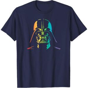 imageStar Wars Darth Vader Gradient Rainbow Pride TShirtNavy Blue