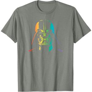 imageStar Wars Darth Vader Gradient Rainbow Pride TShirtOlive Heather