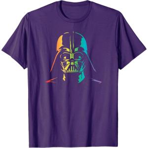 imageStar Wars Darth Vader Gradient Rainbow Pride TShirtPurple