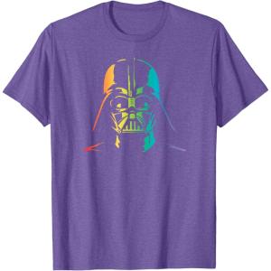 imageStar Wars Darth Vader Gradient Rainbow Pride TShirtPurple Heather