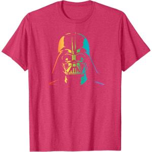 imageStar Wars Darth Vader Gradient Rainbow Pride TShirtRed Heather