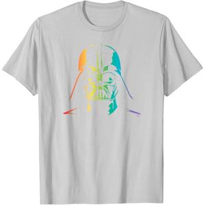 imageStar Wars Darth Vader Gradient Rainbow Pride TShirtSilver Grey