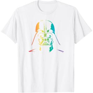 imageStar Wars Darth Vader Gradient Rainbow Pride TShirtWhite