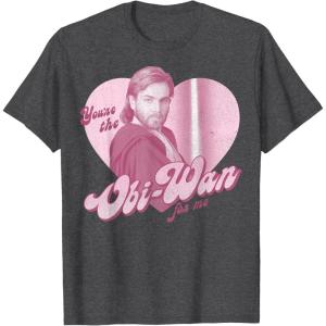 imageStar Wars ObiWan For Me Heart Portrait TShirtDark Heather Grey