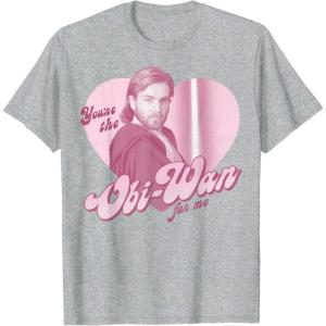 imageStar Wars ObiWan For Me Heart Portrait TShirtHeather Grey