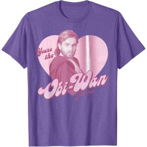 imageStar Wars ObiWan For Me Heart Portrait TShirtPurple Heather