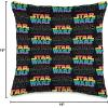 imageStar Wars Logo Gradient Rainbow Black Throw Pillow16x16