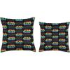 imageStar Wars Logo Gradient Rainbow Black Throw Pillow18x18
