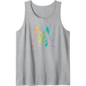 imageStar Wars Darth Vader Gradient Rainbow Pride Tank TopHeather Grey