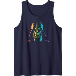 imageStar Wars Darth Vader Gradient Rainbow Pride Tank TopNavy Blue