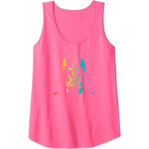 imageStar Wars Darth Vader Gradient Rainbow Pride Tank TopNeon Pink