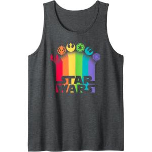 imageStar Wars Logo with Pride Icons Tank TopDark Heather Grey