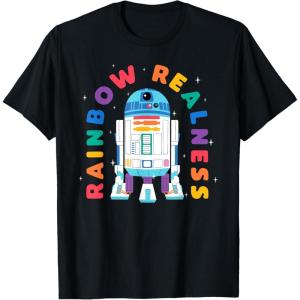imageStar Wars Pride R2D2 Rainbow Realness TShirtBlack