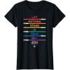 imageStar Wars Pride Let Nothing Stand in Your Way Rainbow Sabers TShirtBlack