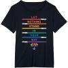 imageStar Wars Pride Let Nothing Stand in Your Way Rainbow Sabers TShirtBlack