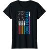 imageStar Wars Pride Love For All Rainbow Lightsaber Flag TShirtBlack