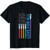 imageStar Wars Pride Love For All Rainbow Lightsaber Flag TShirtBlack