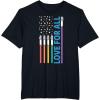imageStar Wars Pride Love For All Rainbow Lightsaber Flag TShirtBlack