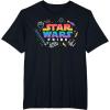 imageStar Wars Pride Rainbow Logo with Galactic Doodles TShirtBlack