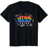 imageStar Wars Pride Rainbow Logo with Galactic Doodles TShirtBlack