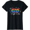 imageStar Wars Pride Rainbow Logo with Galactic Doodles TShirtBlack