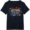 imageStar Wars Pride Rainbow Logo with Galactic Doodles TShirtBlack