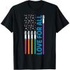 imageStar Wars Pride Love For All Rainbow Lightsaber Flag TShirtBlack
