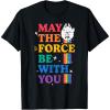 imageStar Wars Pride May The Force Be With You Rainbow Falcon TShirtBlack