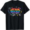 imageStar Wars Pride Rainbow Logo with Galactic Doodles TShirtBlack
