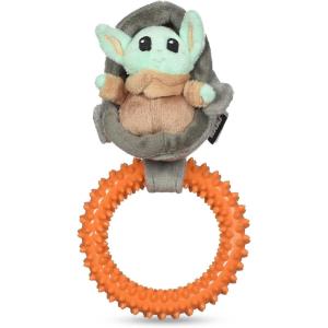 imageSTAR WARS for Pets Baby Yoda The Child in Cradle Ball Figure Dog Toy  Small Plush Toys Fabric Plush Dog Toy Squeaky Plush Toys for All DogsMulti4 InchFF15146The Child in Cradle Puppy Teether Ring Toy