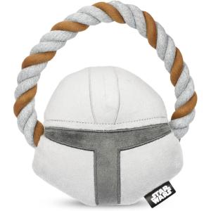 imageSTAR WARS for Pets Baby Yoda The Child in Cradle Ball Figure Dog Toy  Small Plush Toys Fabric Plush Dog Toy Squeaky Plush Toys for All DogsMulti4 InchFF15146Mando Plush Rope Head