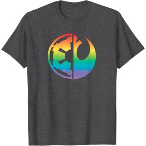 imageStar Wars Rebel Alliance and Galactic Empire Pride TShirtDark Heather Grey