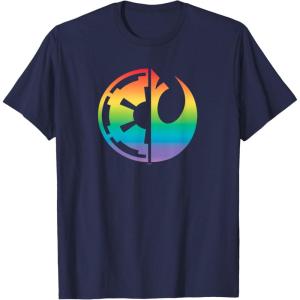 imageStar Wars Rebel Alliance and Galactic Empire Pride TShirtNavy Blue
