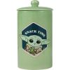 imageStar Wars for Pets The Mandalorian Snack Time Dog Treat Jar  10 x 5 Ceramic Dog Treat Jar with Lid Dishwasher Safe Baby Yoda Green Dog Food Storage Container  Baby Yoda Treat Jar10 x 5