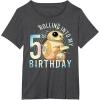 imageStar Wars BB8 ampamp DO Rolling Into My 5th Birthday TShirtDark Heather Grey