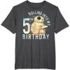 imageStar Wars BB8 ampamp DO Rolling Into My 5th Birthday TShirtDark Heather Grey