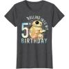 imageStar Wars BB8 ampamp DO Rolling Into My 5th Birthday TShirtDark Heather Grey