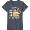 imageStar Wars BB8 ampamp DO Rolling Into My 5th Birthday TShirtHeather Blue