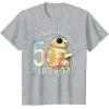 imageStar Wars BB8 ampamp DO Rolling Into My 5th Birthday TShirtHeather Grey