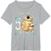imageStar Wars BB8 ampamp DO Rolling Into My 5th Birthday TShirtHeather Grey