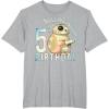 imageStar Wars BB8 ampamp DO Rolling Into My 5th Birthday TShirtHeather Grey