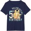 imageStar Wars BB8 ampamp DO Rolling Into My 5th Birthday TShirtNavy Blue