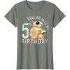 imageStar Wars BB8 ampamp DO Rolling Into My 5th Birthday TShirtOlive Heather