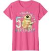 imageStar Wars BB8 ampamp DO Rolling Into My 5th Birthday TShirtPink Heather
