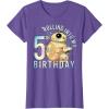 imageStar Wars BB8 ampamp DO Rolling Into My 5th Birthday TShirtPurple Heather