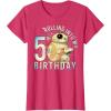 imageStar Wars BB8 ampamp DO Rolling Into My 5th Birthday TShirtRed Heather