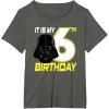 imageStar Wars Darth Vader 6th Birthday TShirt TShirtAsphalt Grey